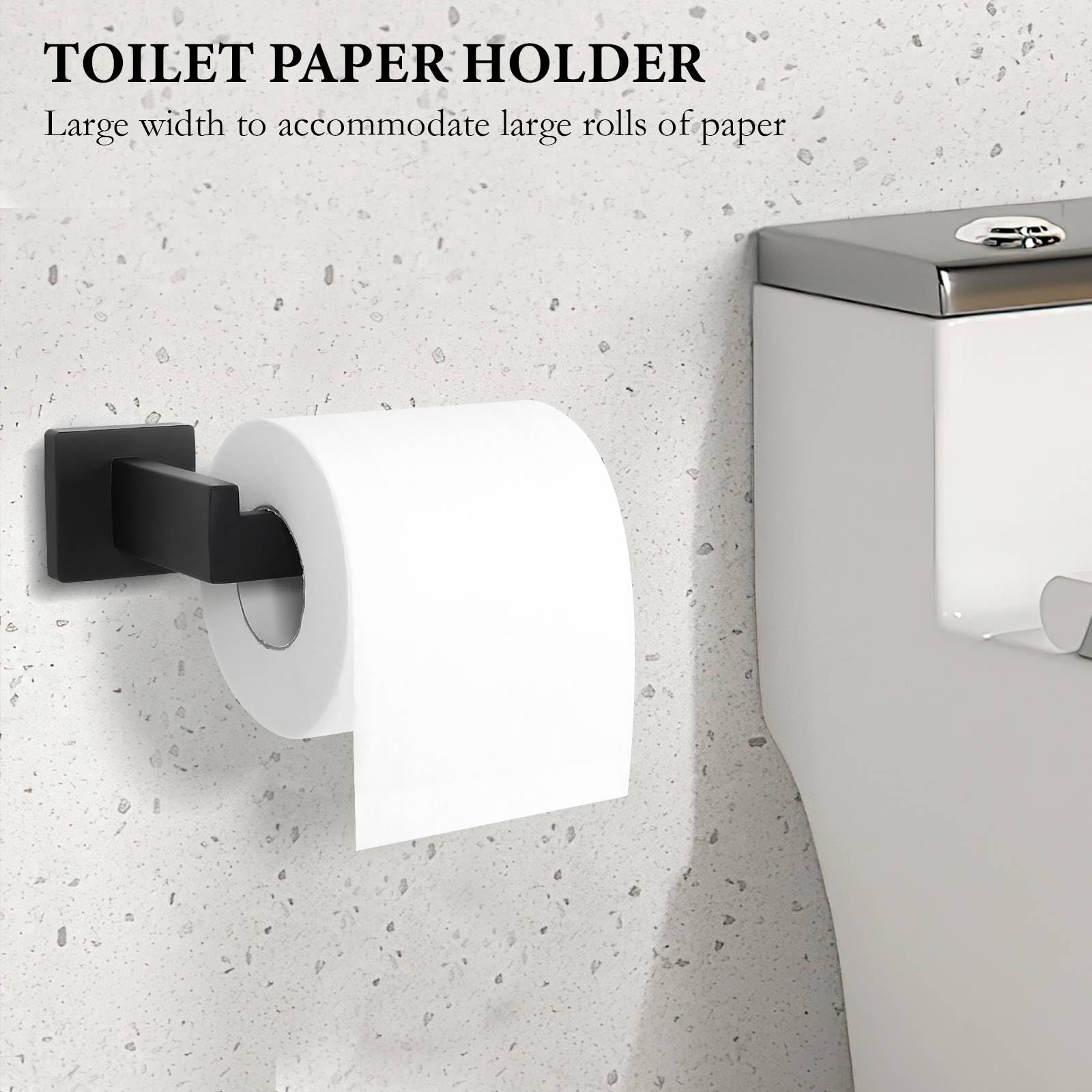 10-Piece Matte Black Bathroom Hardware Set Towel Bar Set For Bathroom Include 24 Inch Towel Bar Towel Ring Tp Holder Coat Hooks